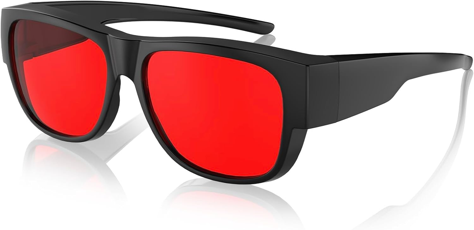 Bloomoak 99% Blue Light Blocking Fit over Glasses-Amber Nighttime Eyewear-Fit over  & Reading Glasses, anti Glare for Better Sleep, Screens