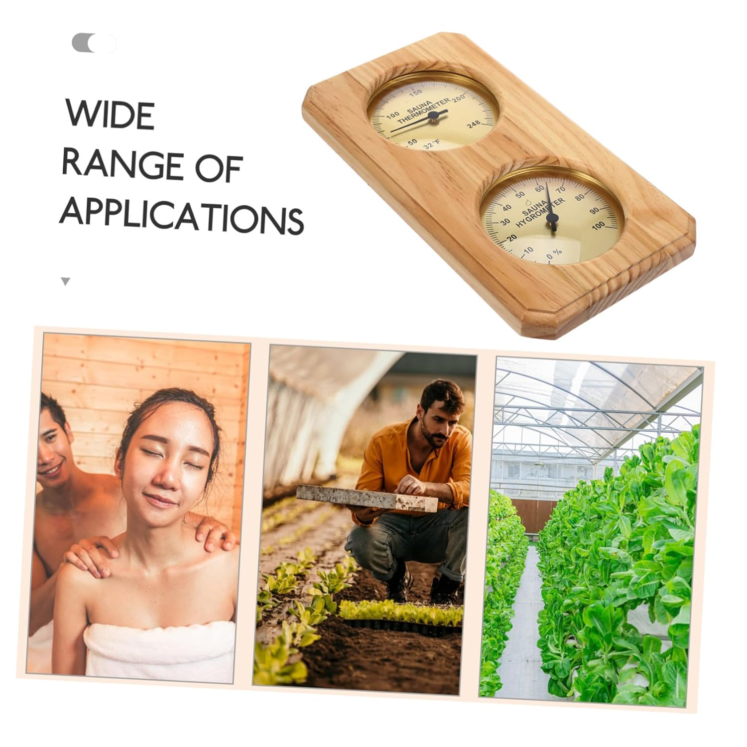 Kisangel Sauna Wall Thermometer Hygrothermograph High Temperature Resistant Indoor Temperature Humidity Gauge for Home Sauna Accessories Practical Hanging Measurement Tool image number 1