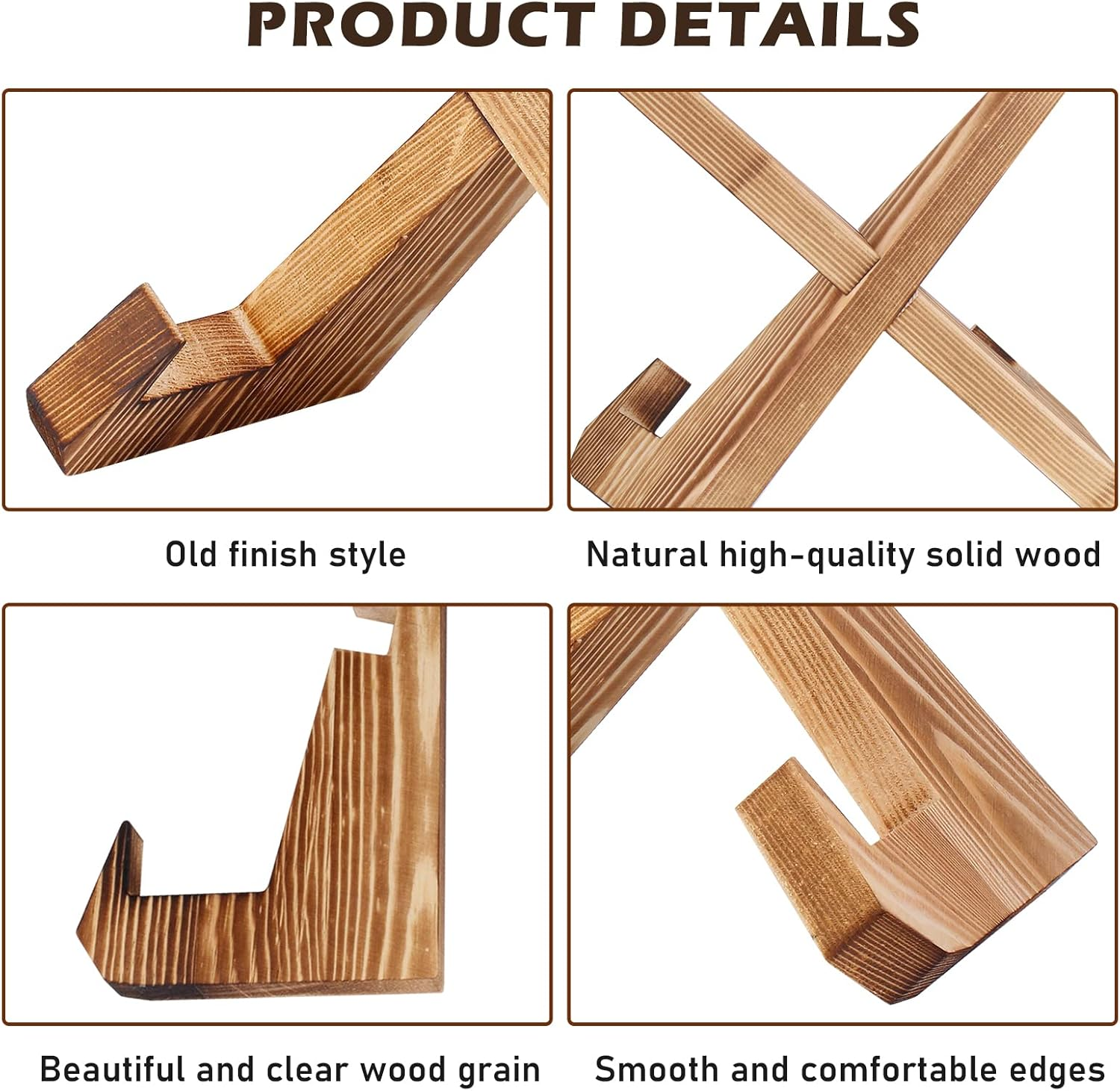 Solid Wood Cookbook Stand, Handmade Wooden Cookbook Holder, Portable Cook Book Stand for Kitchen Counter, Super Lightweight Recipe Book Holder for Display Stand, Home Decor Book Reading Stand image number 3