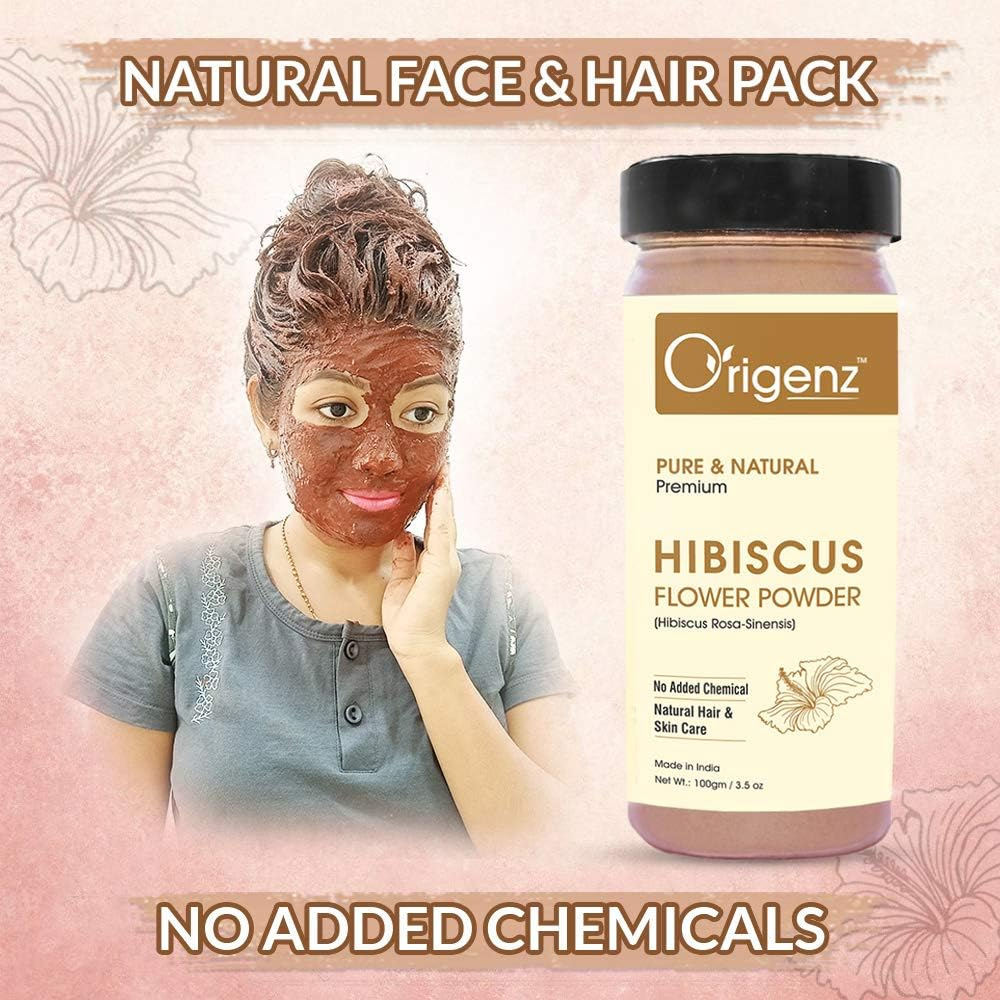 Origenz Premium Hibiscus Powder for Hair & Skin 100Gm (Pack of 2)