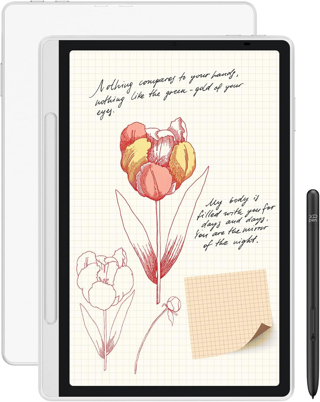 Xppen 3 in 1 Color Digital Notebook 10.95'' Paper Note Taking Tablet with 16384 Pressure Levels Battey-Free X3 Pro Pencil 2 Magnetic Folio 6+128GB Magic Note Pad for Writing/Reading/Meeting/Study image number 2