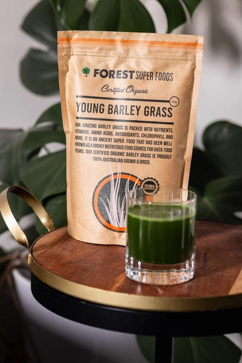 Forest Super Foods Young Barley Grass Powder Certified Organic Australian Grown 4000Mg Gluten-Free Detox Rich in Chlorophyll Vitamins & Minerals Premium Quality for Gut Health image number 1