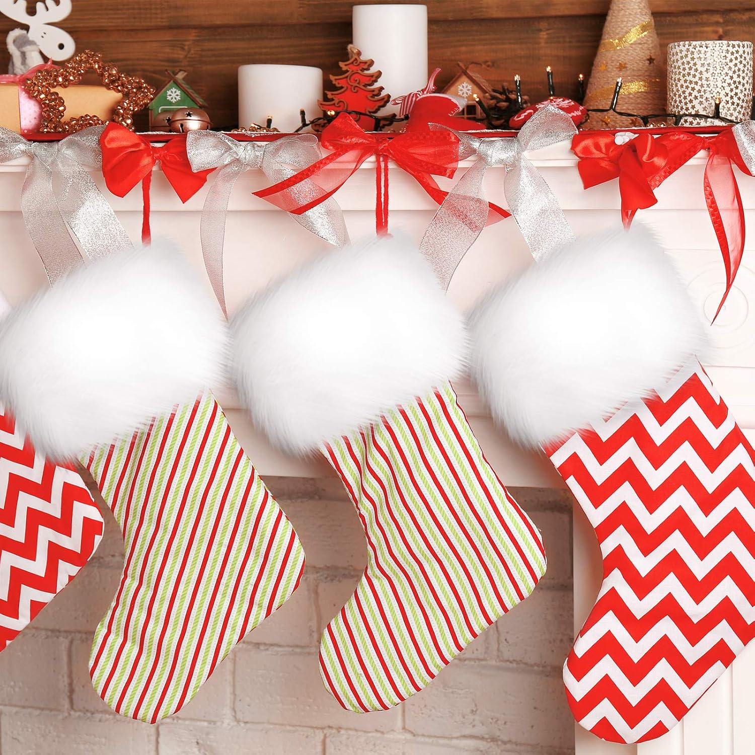 Syhood 2 Inches Wide Christmas Faux Fur Ribbon Trim Fabric Roll for Christmas Tree Decor or Wreath Bows Craft, 3 Yards Long (White) image number 5