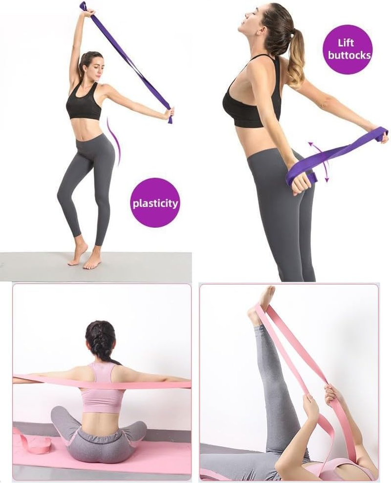 XINYUICEAN Yoga Strap Belt,Cotton Yoga Strap with Adjustable D-Ring Buckle,Yoga Belt for Stretching Yoga Exercise, Stretch Band for Pilates Workouts Yoga Fitness Improves Sitting - Pink image number 4