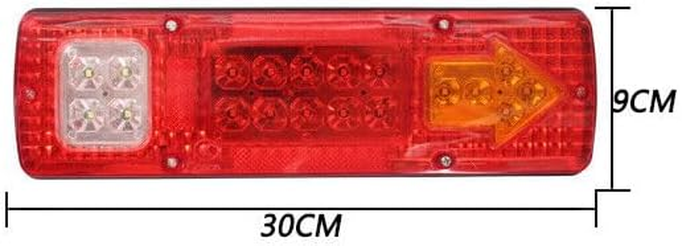 AIMALL 2X LED Tail Lights &ndash; 12V Waterproof IP67, Stop, Reverse, Indicator, 11.8X3.5 Inches for UTE, UTV, Trailer, Caravan, Truck, Boat