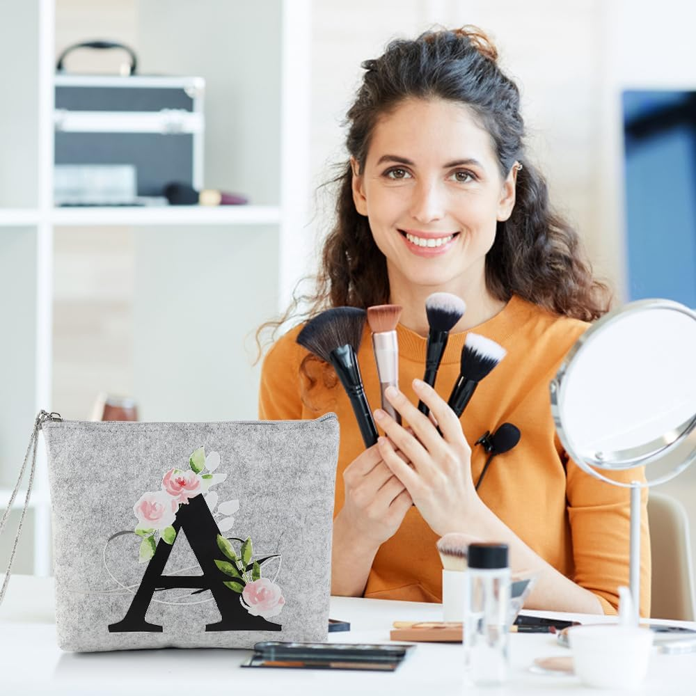 Blisswave Cosmetic Bag with Name, Feel Personalised Cosmetic Bag from a to Z, High-Quality Metal Zip, Exquisite Print Design, Lined, Personalised Gifts Women Girls - K image number 3