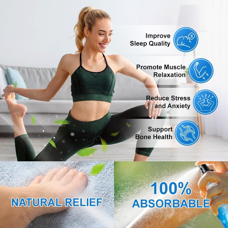 Pure Organic Magnesium Oil Spray for Sleep & Relaxation - 300Ml, Fast-Absorbing Body & Foot Spray image number 4