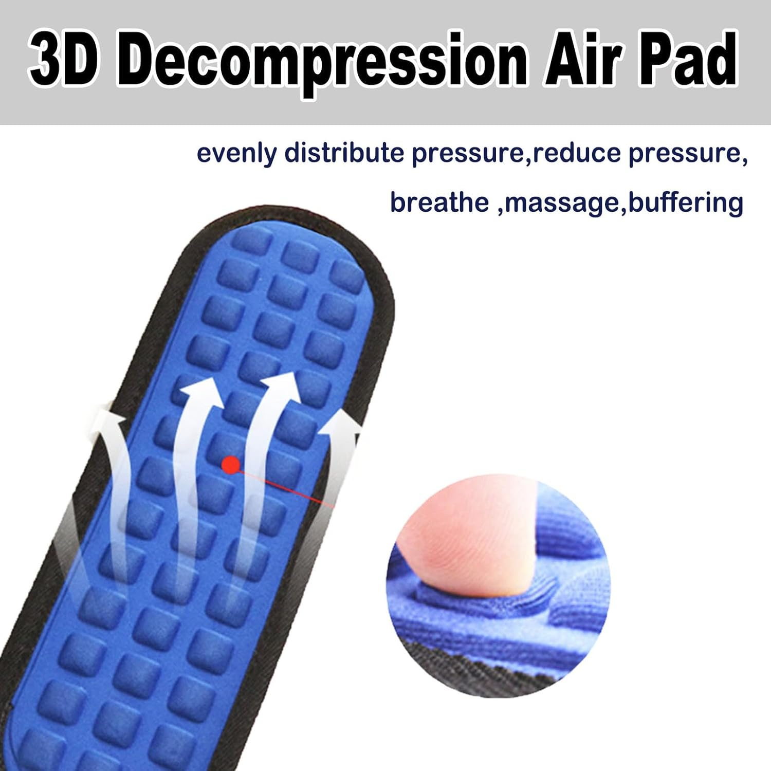 2Pcs Detachable Shoulder Strap Pad Soft Air Cushion for Laptop Backpack Sport Bag Messenger Guitar Case image number 5