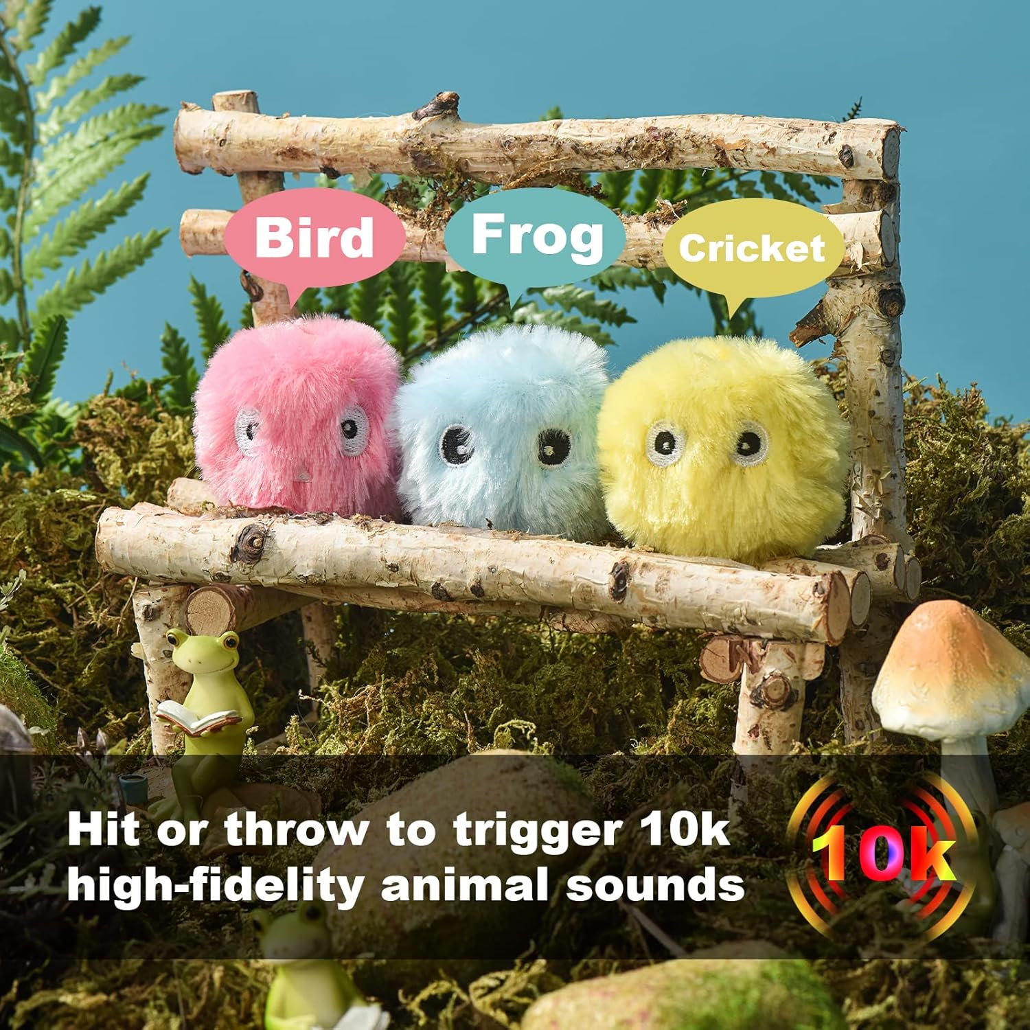 Pack of 3 Glow Cat Balls Interactive Cat Toy Ball with Sound Kitten Toy Plush Ball Cat Toy Self-Engineering Cat Toy Balls with Lifelike Animal Sounds for Cat image number 6