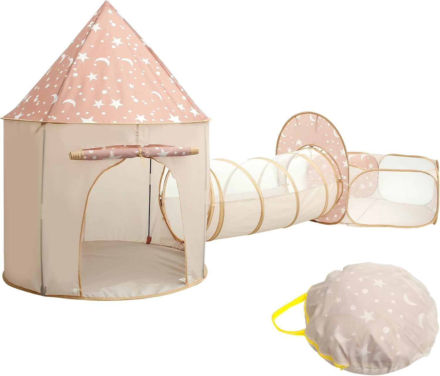 3Pcs Kids Play Tent with Tunnel for Baby Toddlers Comfortable Kids Play Tent with Ball Pit Multipurpose Pop up Play Tent for Kindergarten Picnic Party image number 5