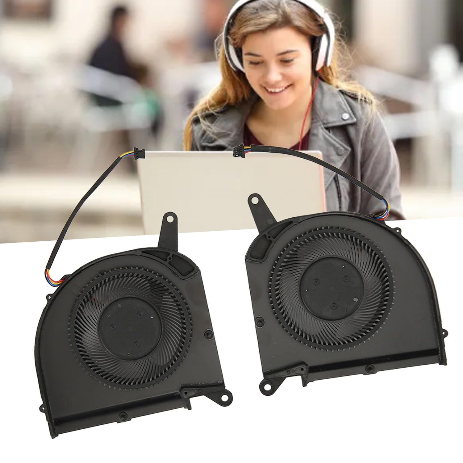 New Replacement Cooling Fan for Gigabyte AERO 15 SA 17 HDR XA RP75XA RP77XA Laptop, Aluminum Alloy and ABS Material, Easy to Connect, Less Burden, Long Service Life (CPU and GPU) image number 5