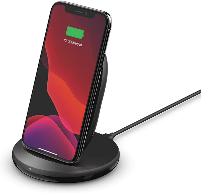 Belkin Boostcharge Fast Wireless Qi Charging Stand 15W, Black (WIB002AUBK) image number 3