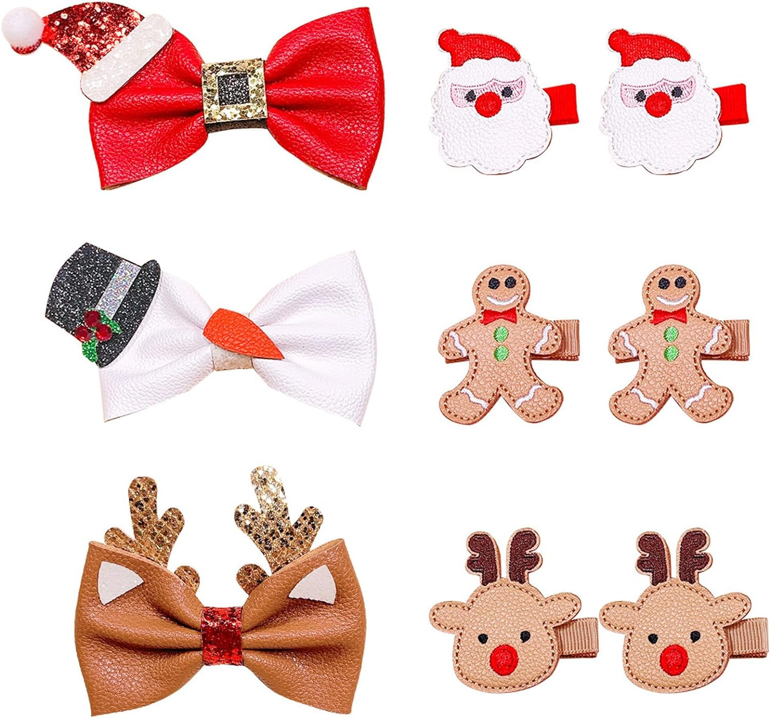 Lopsity Christmas Hair Clip Set Christmas Hairpin Cute Reindeer Antler Hair Accessory for Christmas Party for Girls Women Kids Gifts (A) image number 4