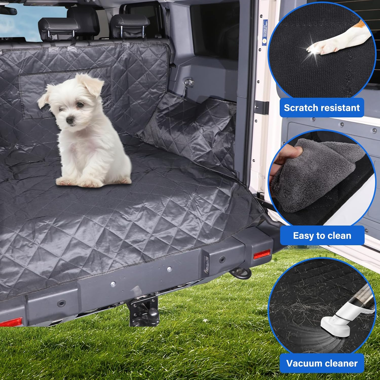 DIYUCAR Dog Car Boot Liner with Bumper and Side Protector, Waterproof, Non-Slip, Multilayer Compatible with Ineos Grenadier 2020-2024, Black image number 2