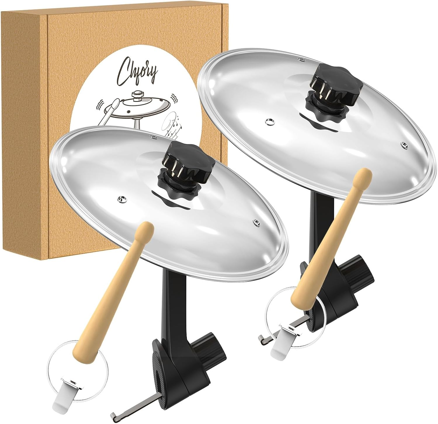 Car Cymbal Air Vent, Mini Drum Crash Cymbal Set with Mini Drum Stick, Funny Musical Instruments Gadget for Drummer Music Lovers Gift, Compact Durable Car Accessory for Most Vehicles(Silver)