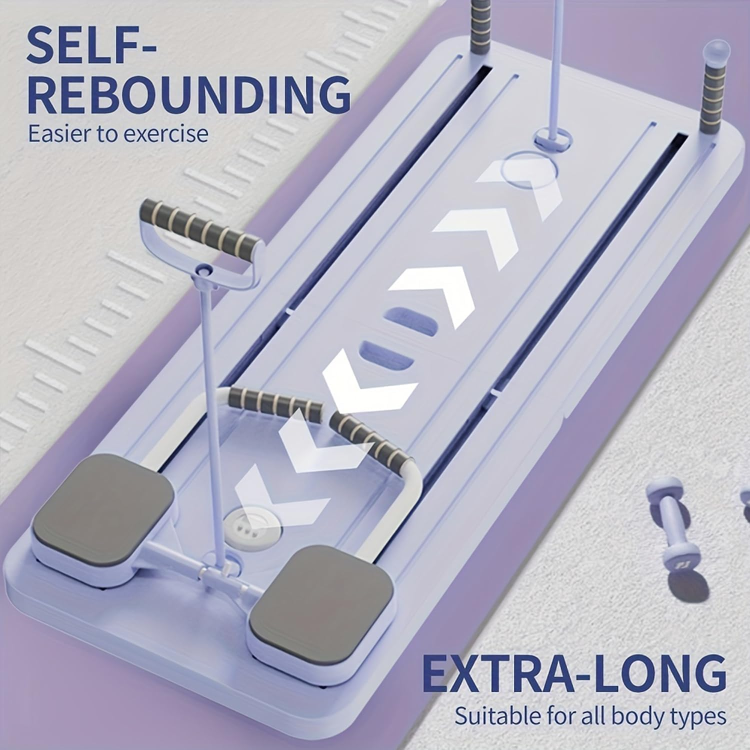 Pilates Board, Pilates Reformer, 5 in 1 Multi-Functional Fitness Board, Suitable for Core Training, Fat Burning, Pilates, with Automatic Rebound Design, Simple Operation, Easy Storage image number 6