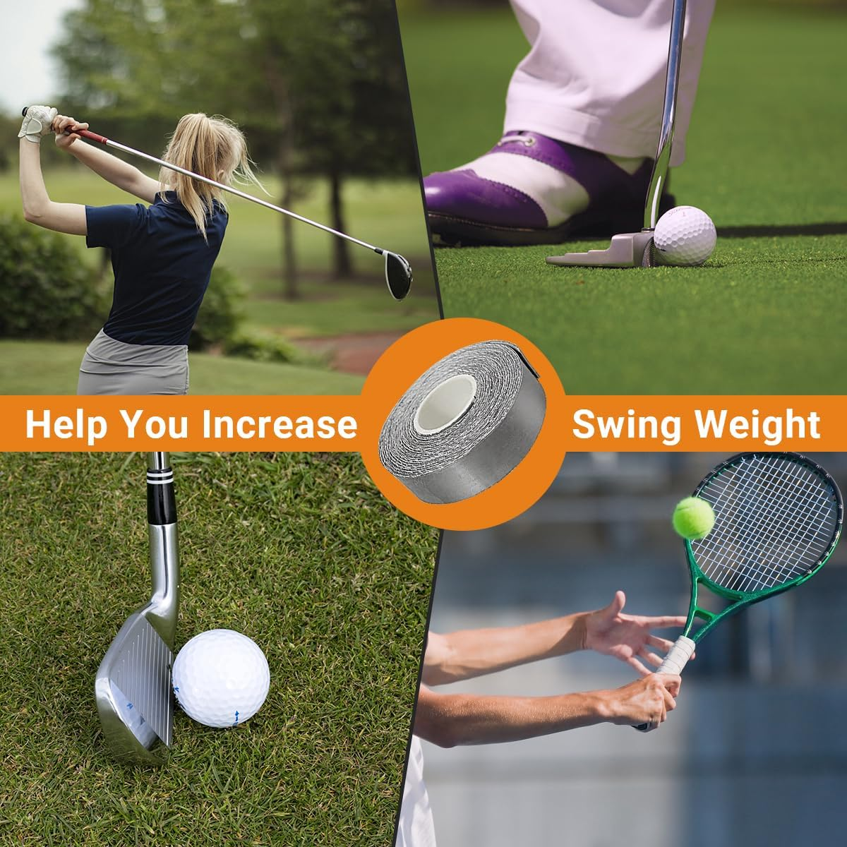Yeshom Golf Lead Tape, Add Swing Weights 2 Grams per Inch Golfing Adhesive Accessories for Golf Clubs, Pickleball Paddle, Tennis Racket Grips image number 3