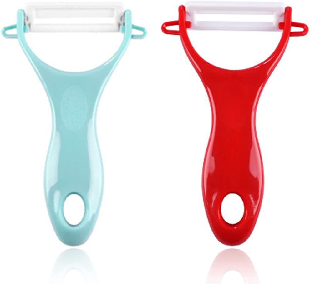 Pack of 2 Peelers, Ceramic Peeler, Potato Peeler, Ceramic Knife, Potato Peeler, Children'S Peeler, Ceramic Grater, for Potatoes, Carrots, Vegetables, Fruit (Blue and Red) image number 5