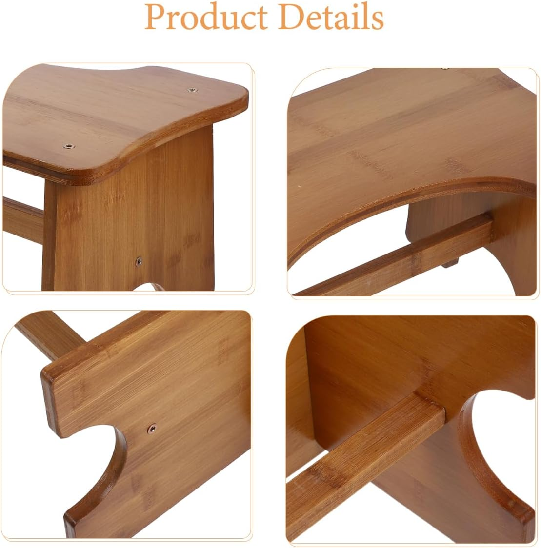 VICASKY Wooden Toilet Stepping Stool for Adults and Boys and Girls Portable 2-Step Footstool Tea Color Bathroom Foot Support Tool for Potty Training and Home Use image number 5