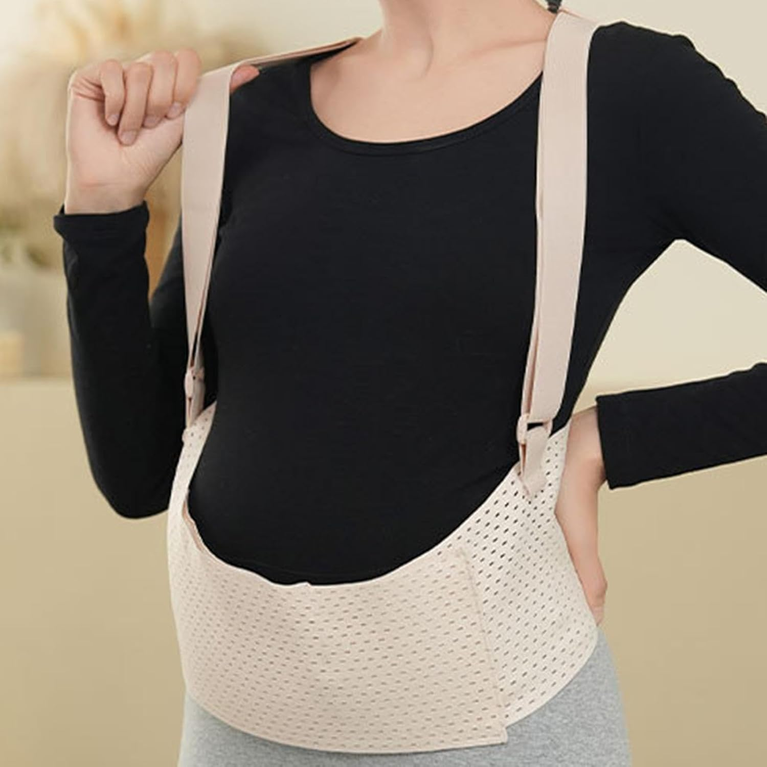 Pregnancy Belly Support Band - Maternity Belly Support Breathable Belly Band | Pregnancy Band, Adjustable Pregnancy Belt for Late Mid-Pregnancy Home, Outdoor - Xl image number 5