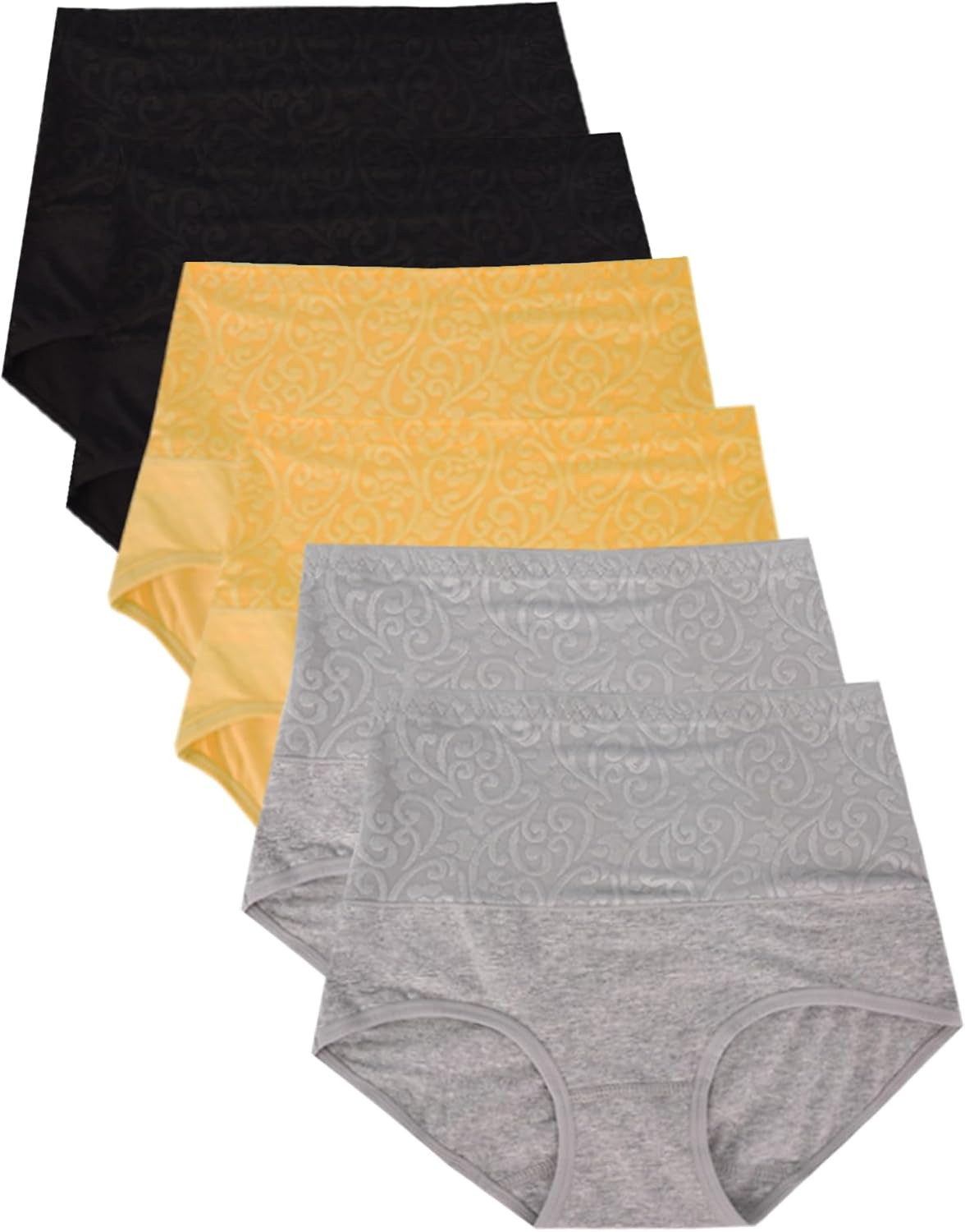 Dinglu Women'S Underwear High Waisted Postpartum Full Coverage Cotton Panties 6 Pack