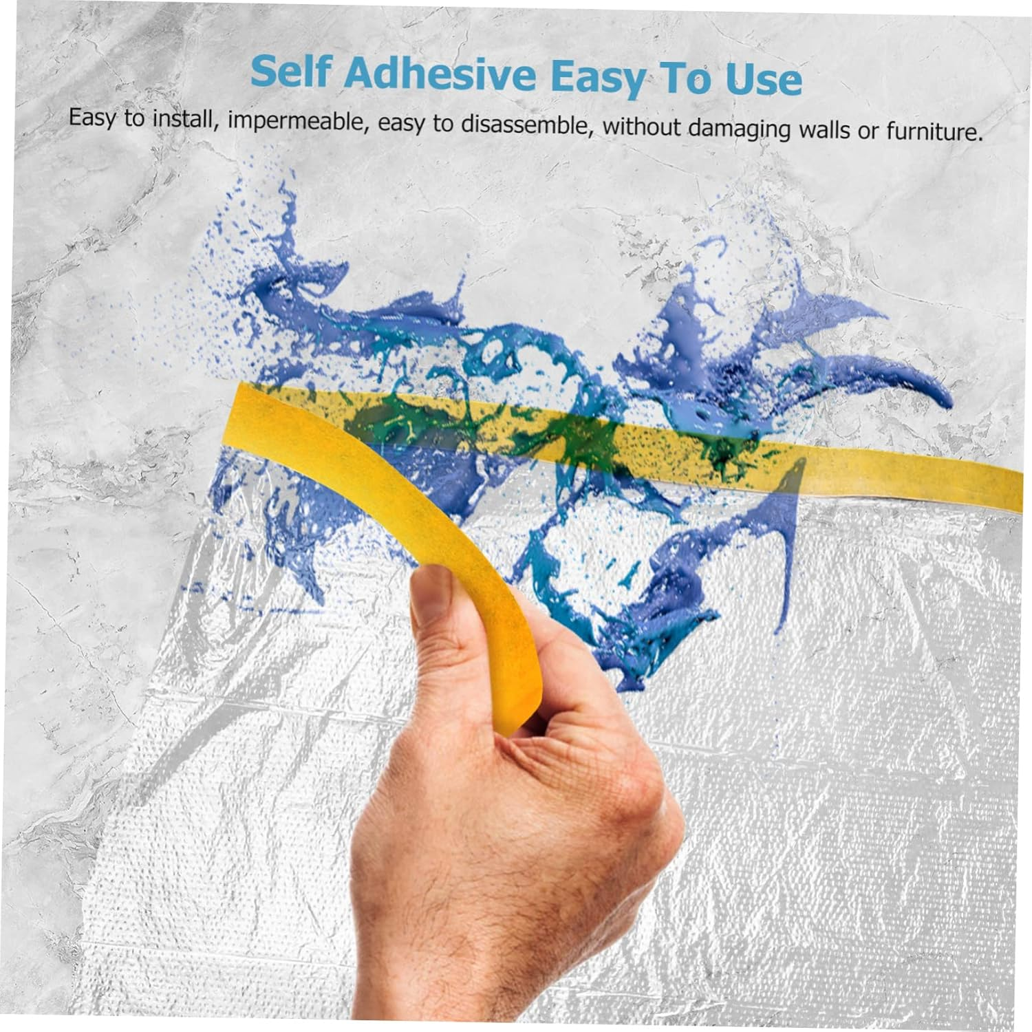 6Rolls Self-Adhesive Masking Tape Film Covering Films for Art Painting Automotive Furniture Protection image number 1