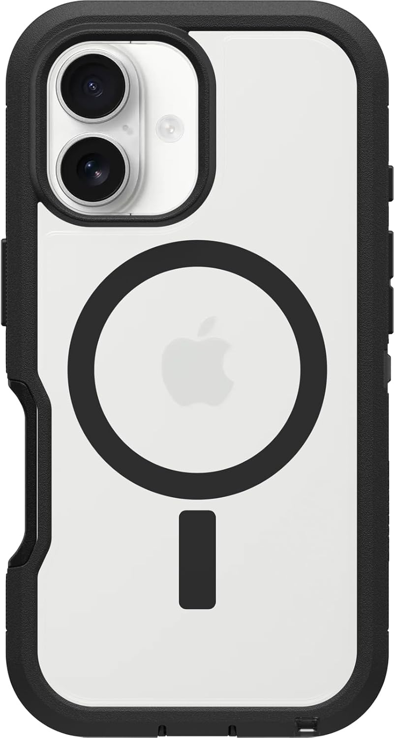 Otterbox Defender Series XT Clear Magsafe Case for Iphone 16, Shockproof, Ultra Tough Protective Case, 7X Military Standard Tested, Transparent/Black