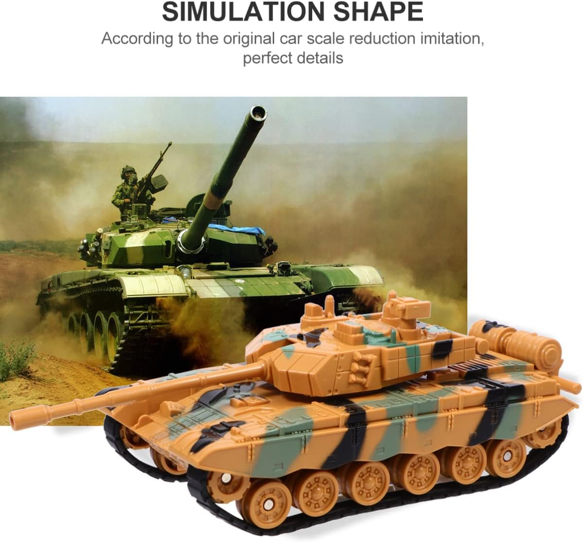 Toddmomy Tank Models Plastic Tanks Kids Toys Vehicle Toys Deck Decor for Kids Boys Girls image number 6