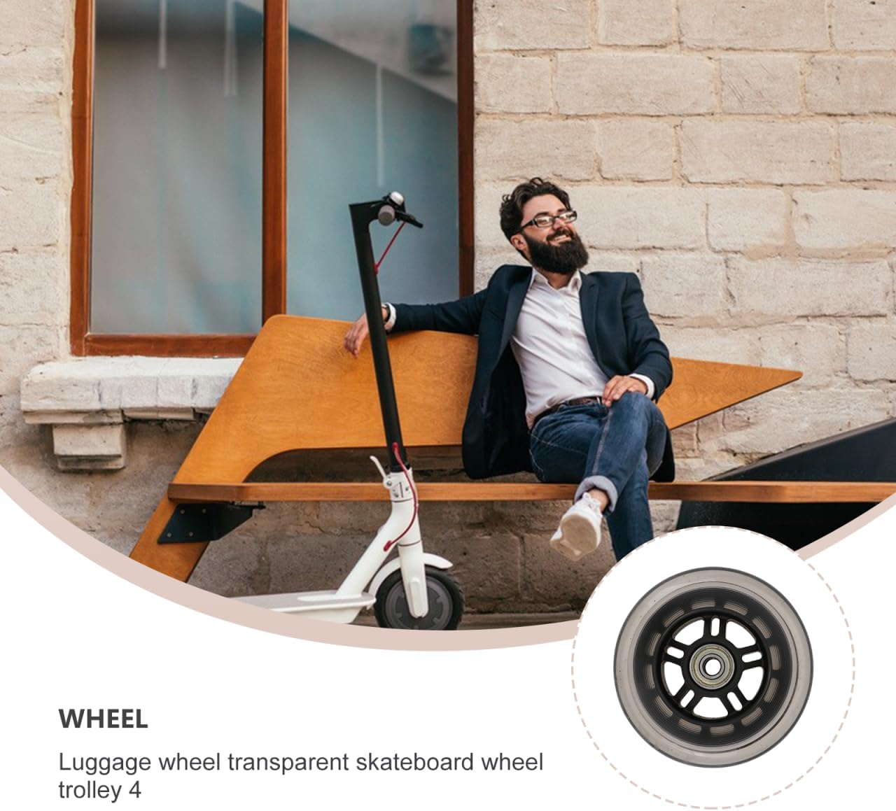 Brand Scooter Wheels 100Mm - Silent Pu Replacement Wheels for Scooters Luggage and Swing Cars - Easy Installation Weather-Resistant Performance image number 1
