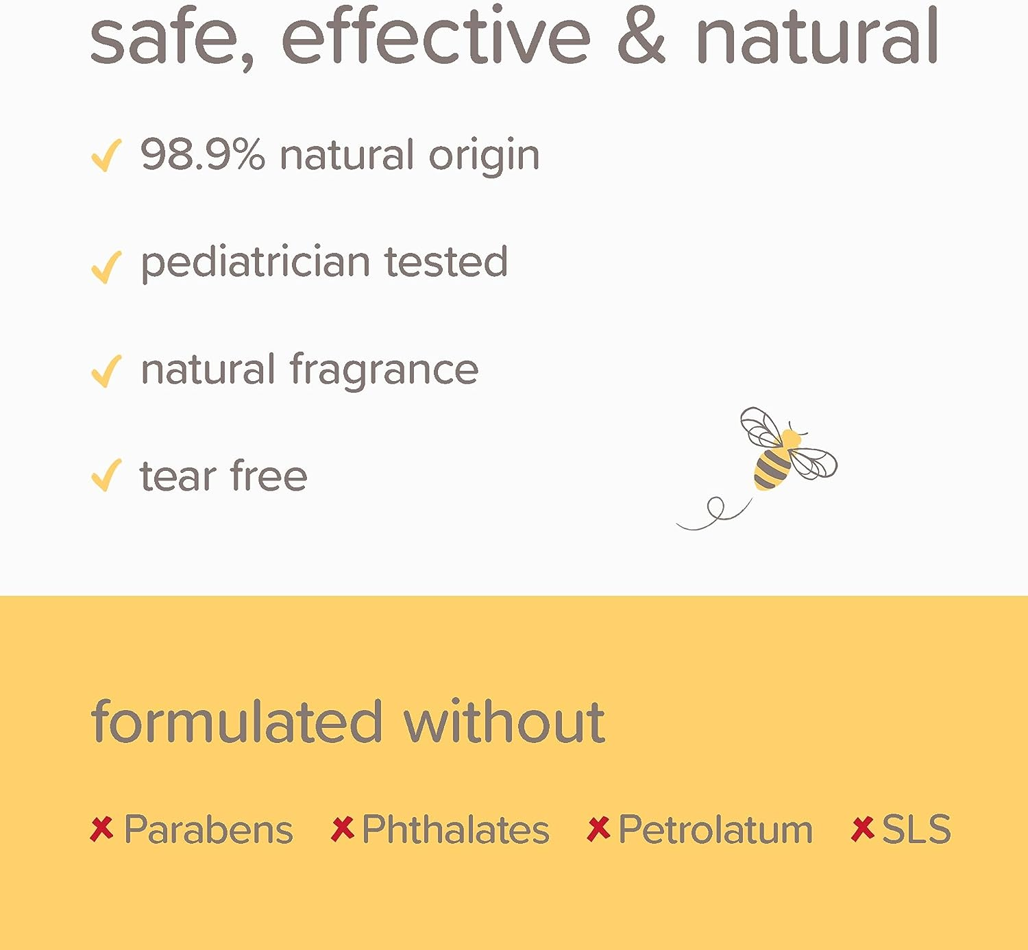 Burt'S Bees Baby Shampoo and Wash, Original, Tear Free, Paediatrician Tested, 98.7% Natural Origin, 235Ml image number 1