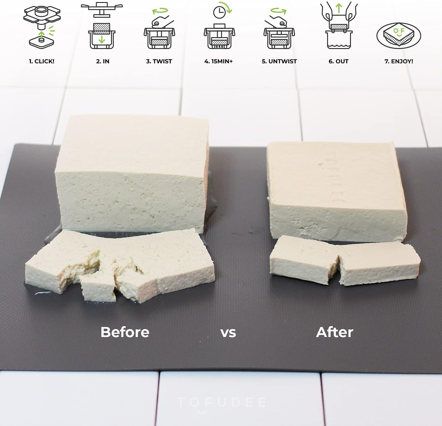 TOFUDEE Tofu Press with Auto Intellispring. Patent Adjustable Vegan Tofu Presser for Speed up Draining Water from All Types of Pressed Tofu without Crack - Grapefruit image number 5
