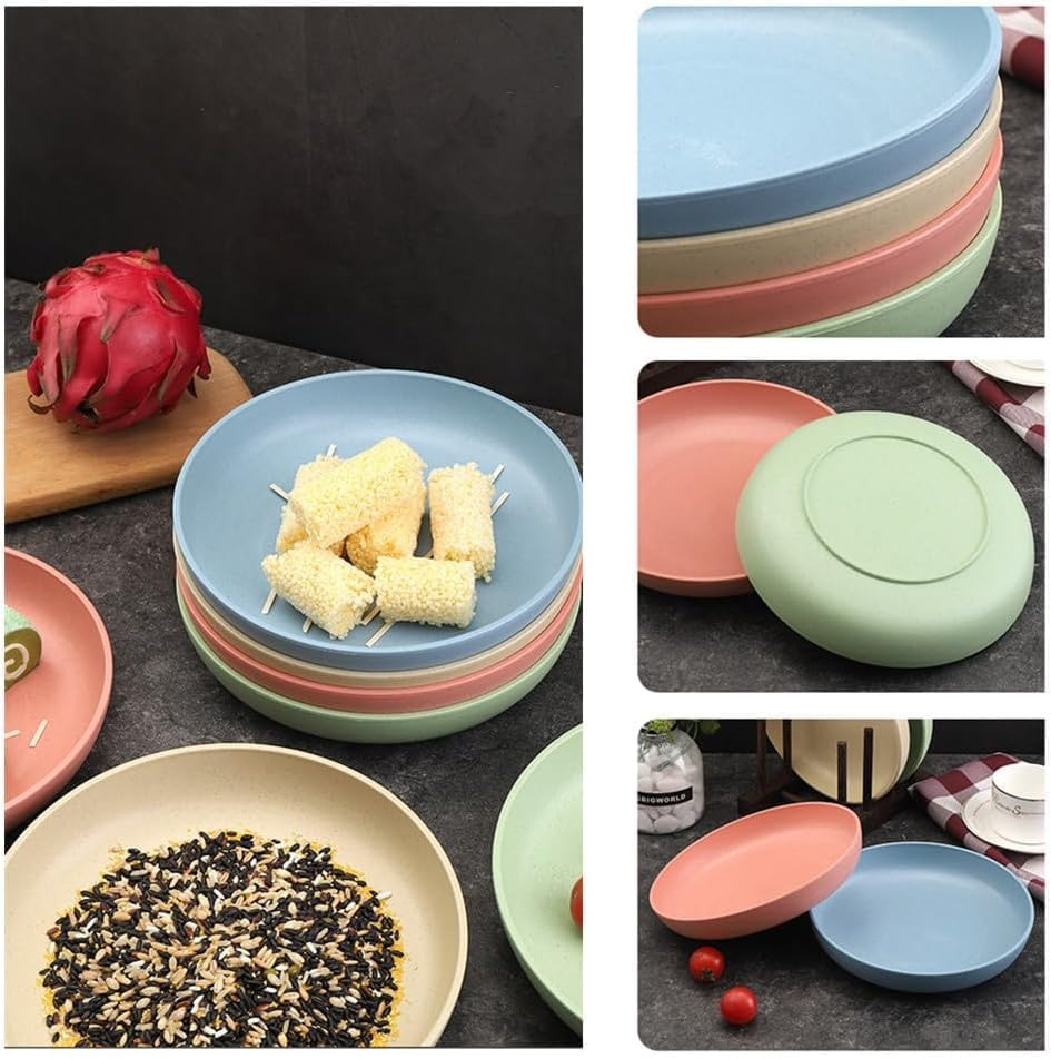 8-Piece Whiskers Tired Cat Bowl - Shallow Food Dish, Wide Wet Feeding Bowl, PET Board for Kittens and Short-Legged Cats, Wheat Straw, Water Dish for Legged Cats and Dogs image number 4