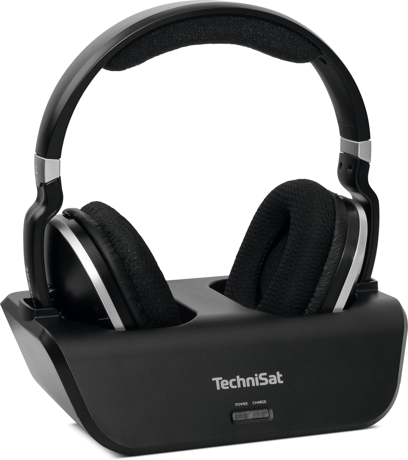 Technisat STEREOMAN 2 V2 Wireless 2.4 Ghz Wireless Headphones for Televisions and Music Systems with Docking Station, Aux-In, Audio Input Optical Black image number 6