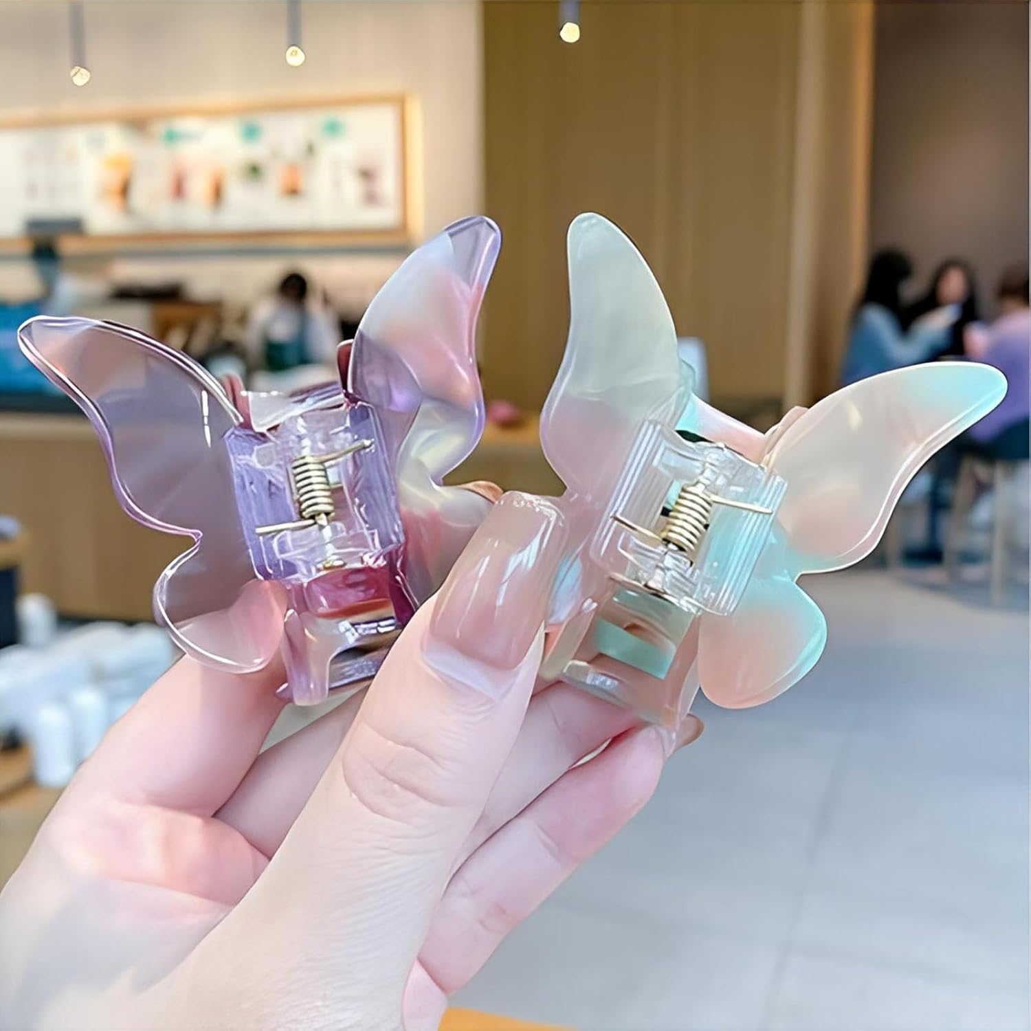 Pyuyan Pack of 4 Medium Butterfly Hair Clips, Butterfly Hair Clips, Women'S Acrylic Hair Clips, Butterfly Hair Clips, for Women, Girls, Pack of 4