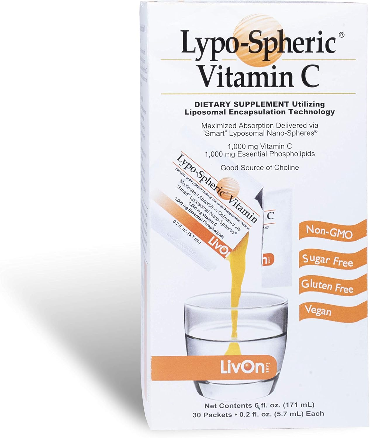 Lypo-Spheric Vitamin C-30 Sachets | 1000Mg Vitamin C per Sachet 5.7Ml Each image number 1