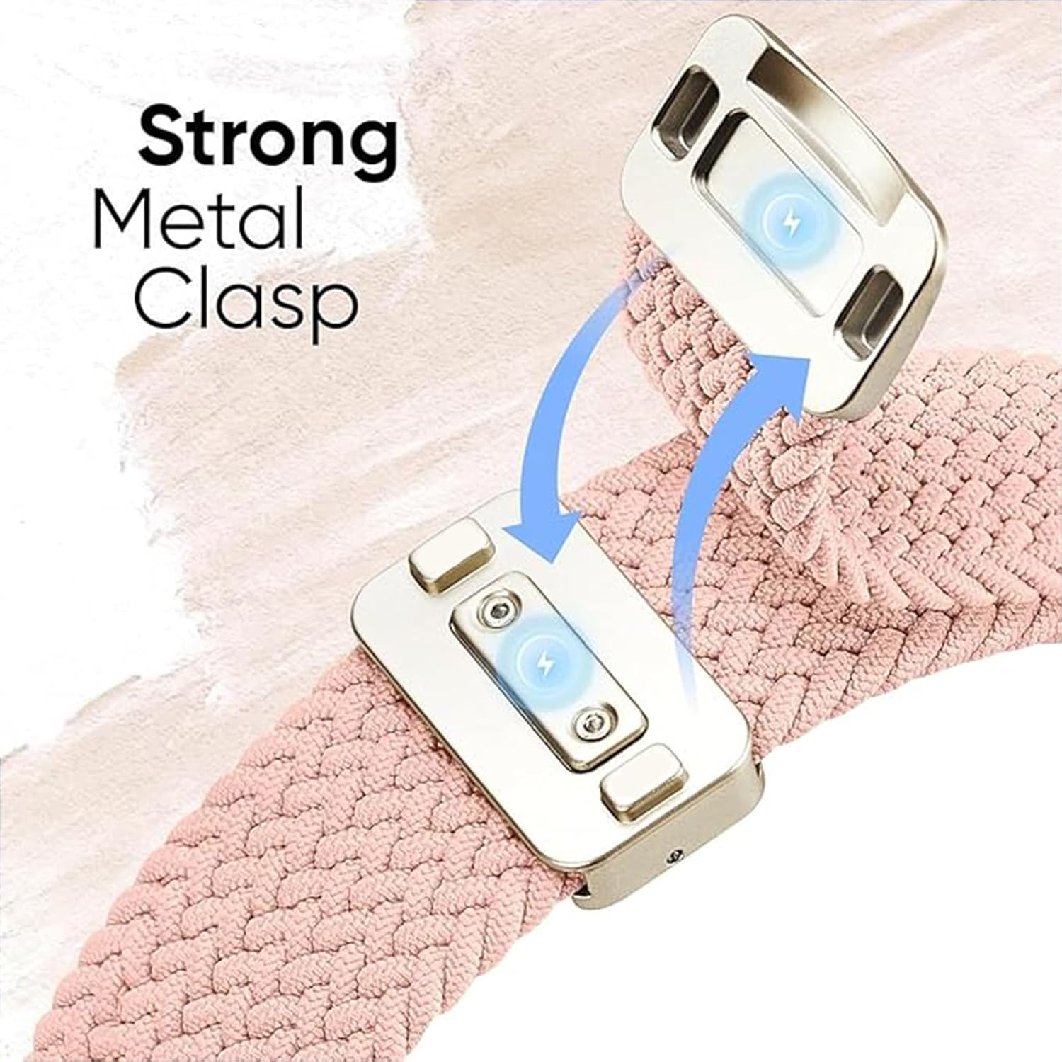 Magnetic Braided Solo Loop for Apple Watch Band 38Mm 40Mm 41Mm 42Mm 44Mm 45Mm 46Mm 49Mm for Women Men，Stretchy Nylon Sport Bands for Iwatch Ultra Series 10 9 8 7 6 5 4 3 SE (Pink, 49Mm/46Mm/45Mm/44Mm/42Mm(Series-3 2 1)) image number 5