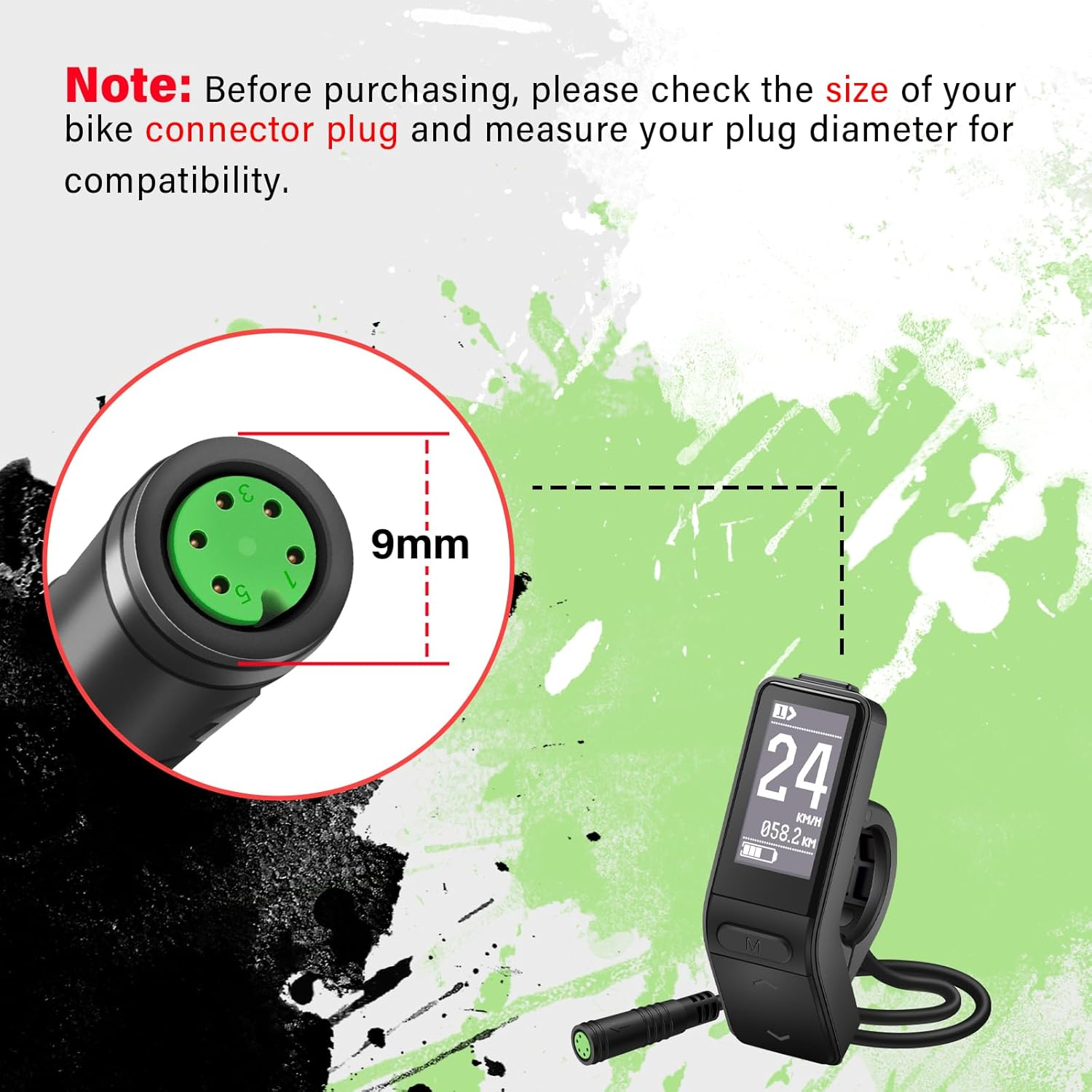 E-Mangue Ebike LCD Display for BAFANG BBS01B BBS02B BBS HD Mid Drive Motor Control Panel for Data Adjustment