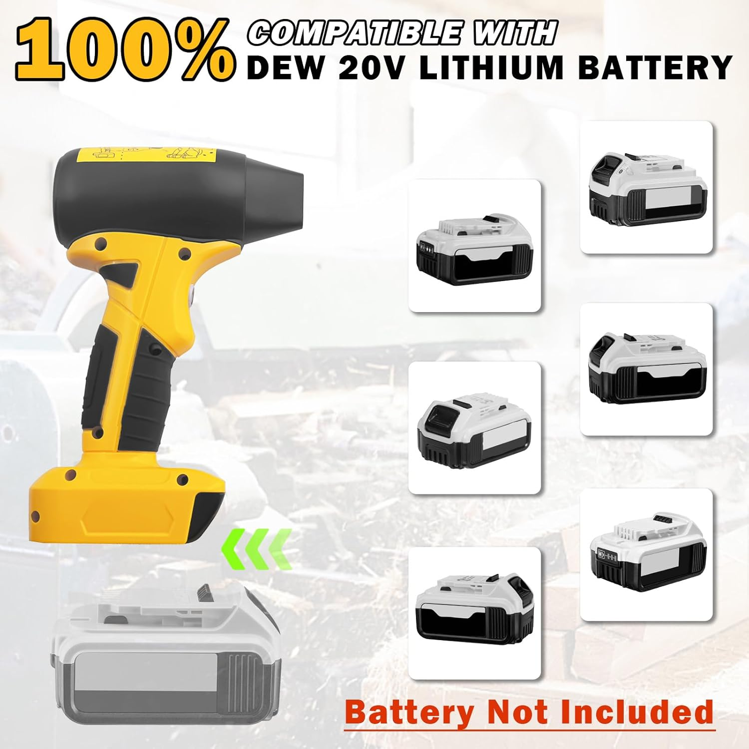 Jet Dry Mini Blower,Jet Fan 130000 RPM Wind Speed 4-Speed Control Compatible with Dewalt 20V Lithium Battery，Super Jet Fan Blower for Drying, Cleaning (Battery Not Included) image number 3