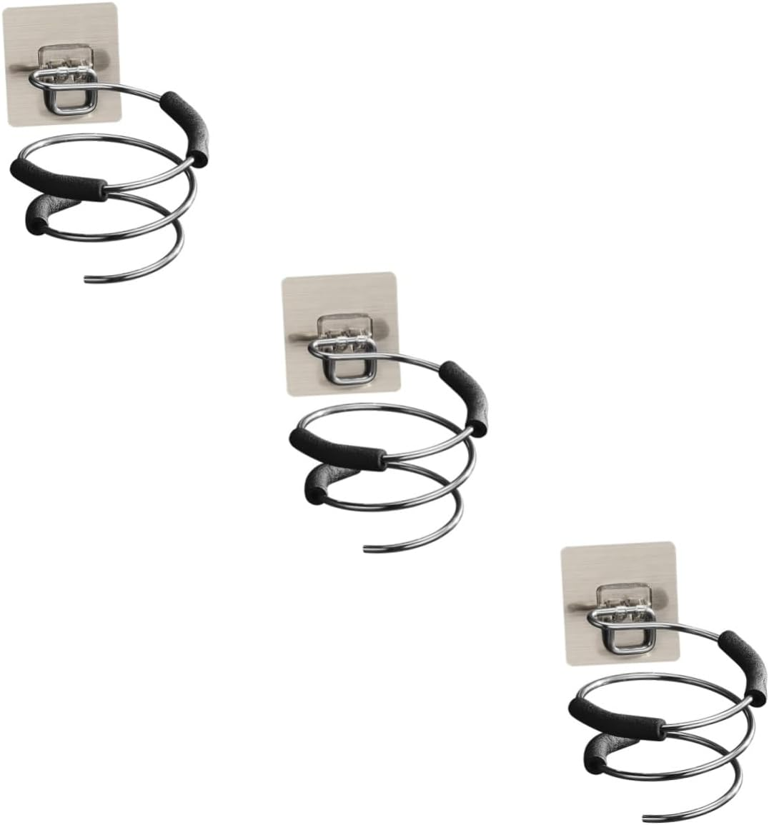 FRCOLOR 2Pcs Hair Dryer Holder Bathroom Shower Organizer Wall-Mounted Rack Space-Saving Tidy Home