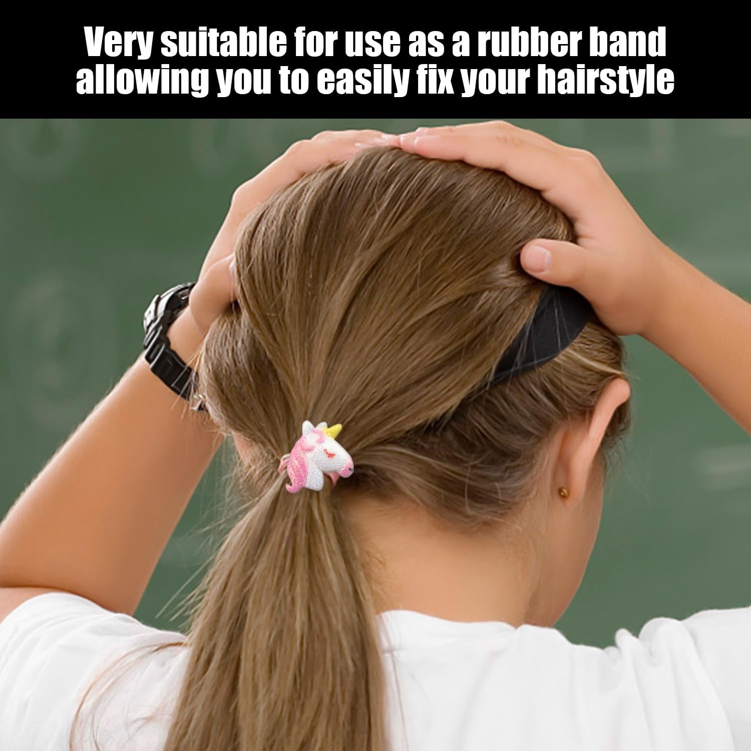 4 Pairs Cartoon Hair Rings, Elastic Headband for Children, Cute Ponytail Headband and Hair Accessories for Girls image number 4