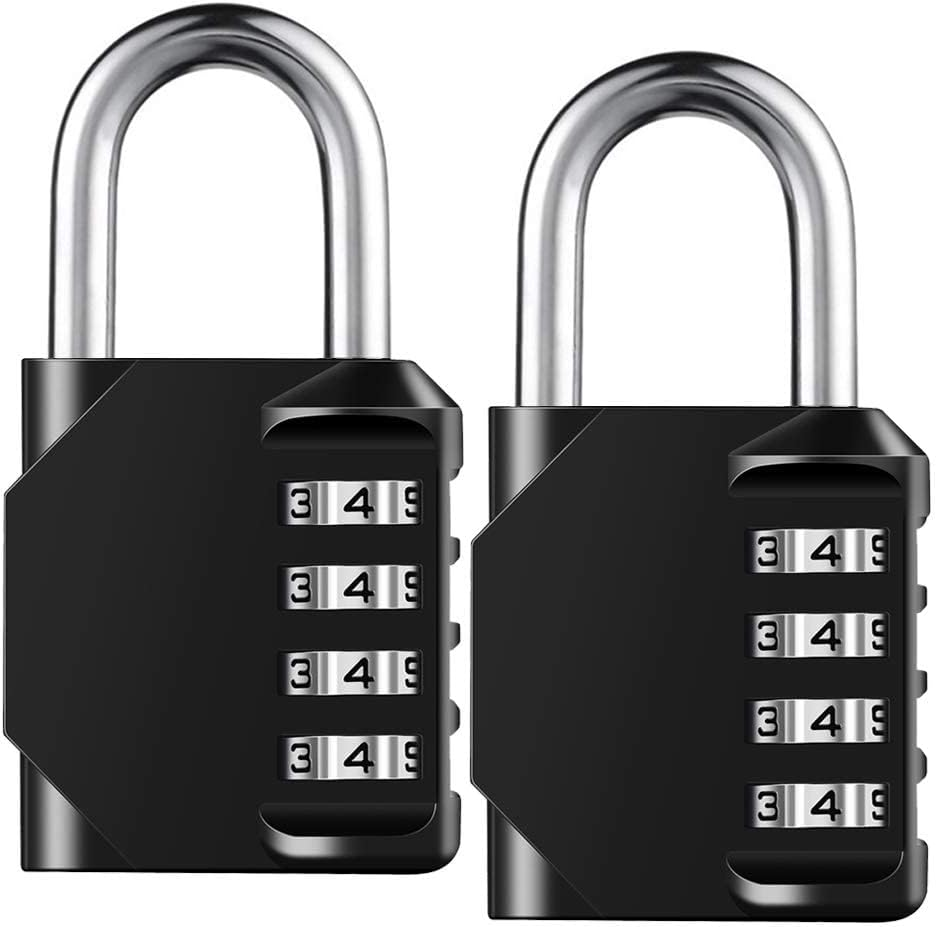 Heavy Duty 4-Digit Combination Padlock, Waterproof, 2 Pack for School Gym Locker, Fence Gate, Toolbox image number 5