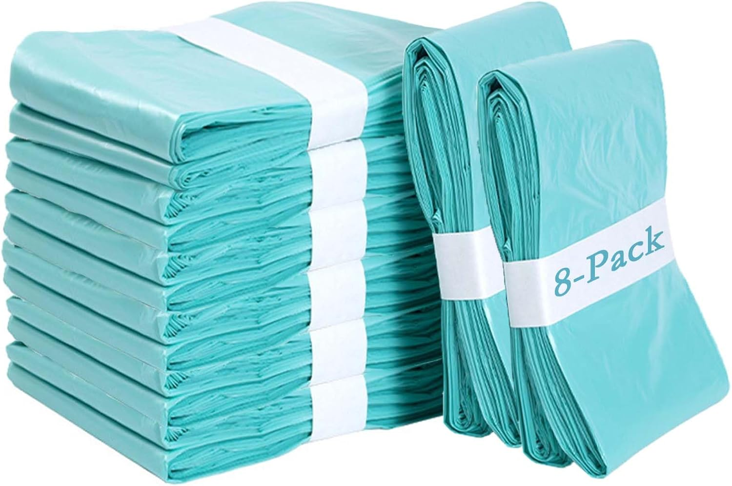 8-Pack Diaper Pail Liner Refills Bags(10M per Roll) Compatible with KORBELL Nappy Bin 16L Disposable Bag Refill,Odour Lock, Germ Protection, Durable & Leakproof image number 1