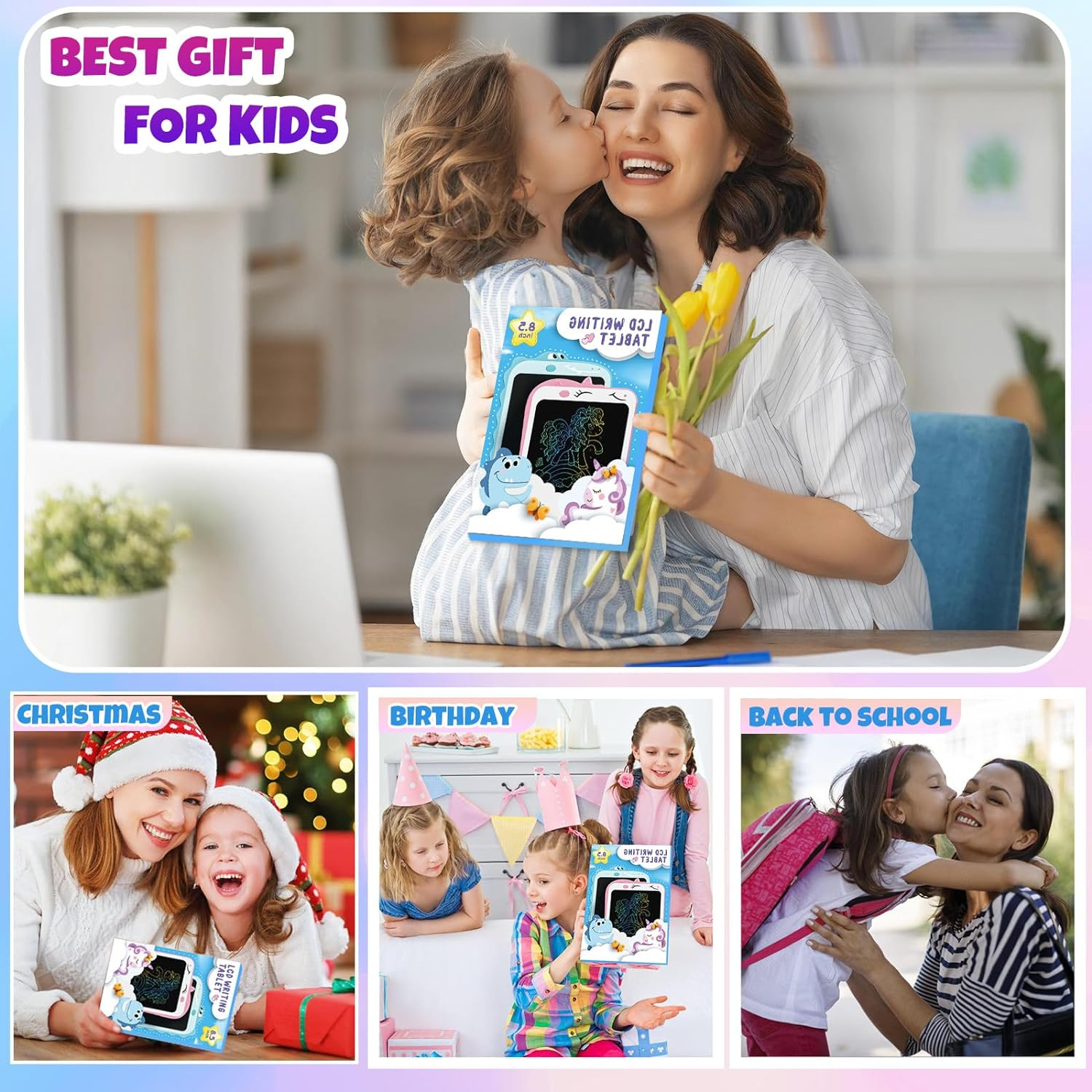 LCD Writing Tablet for Kids, 8.5 Inch Doodle Board Drawing Pad Gifts for Kids Games, Unicorns Toys Drawing Pad for Kids 3 4 5 6 7 Year Old Boy Girl Birthday Gifts image number 5