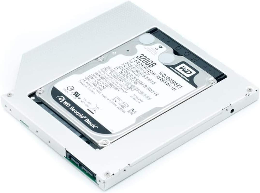 QUMOX 2.5" SATA Hard Drive Caddy Adapter for 9.5Mm CD/DVD-ROM Bay, SSD/HDD Tray Enclosure with Bezel & Screwdriver, Compatible with Dell HP Lenovo Thinkpad Acer ASUS MSI Laptop image number 2