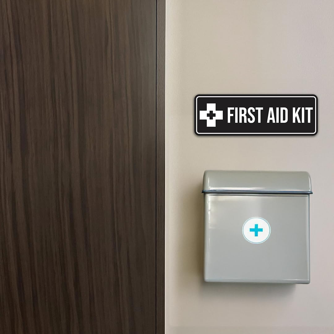 Standard First Aid Kit Sign (Blue) - Small