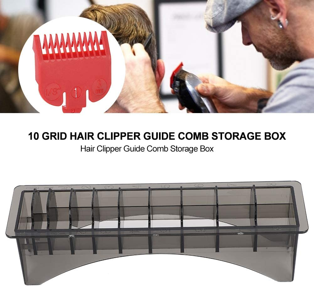 10 Grid Clipper Guard Holder Organizer, Holder for Clipper Guards, Clipper Case, Electric Hair Clipper Limit Comb Organizer Guide Comb Storage Case image number 1