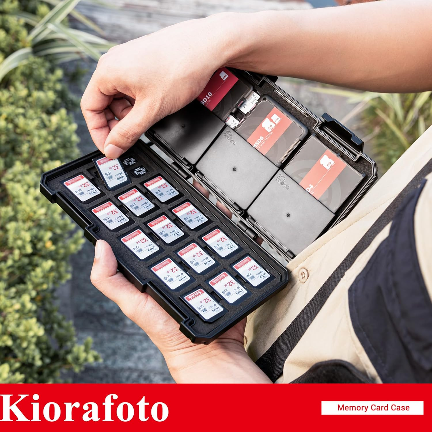 Large Capacity Memory Card Case for 36 SD SDXC SDHC & 74 TF MSD Cards, Water-Resistant Micro SD Card Organizer with 3 Removable Slim Credit Card Size Memory Card Holder, Easy Carry & Daily Storage image number 5