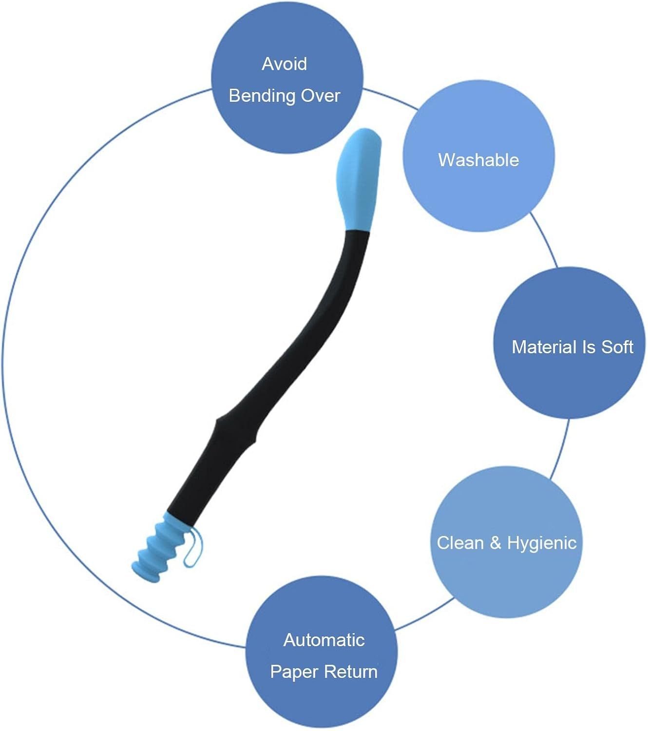 Bottom Buddy Wiping Aid, Long Reach Bottom Buddy Comfort Wipe Assist for Toileting Helper Wand Butt Wiper Cleaner, Comfort Wipe Toilet Assist Device Helper Bottom Buddy Kuitgh image number 4