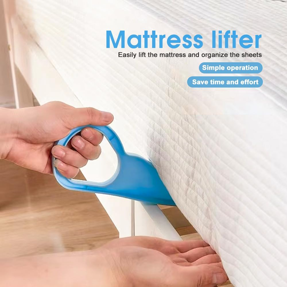 Living Today 2PK Extra Large Mattress Lifter, Bed Maker & Mattress Lifter Tool - Blue Plastic - Queen Size - Firm - Easy Sheet Changing & Back Strain Relief image number 3