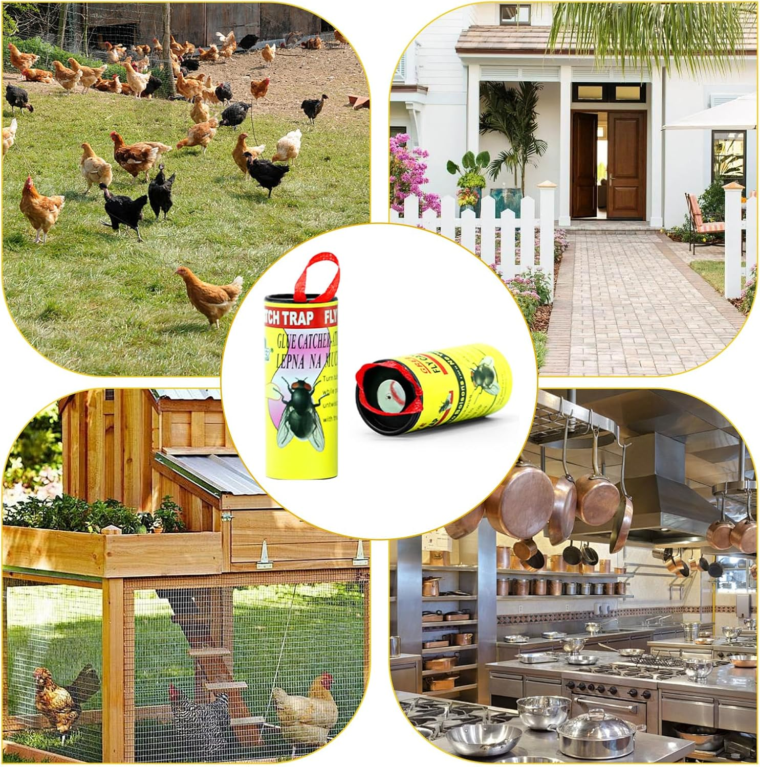 24 Pcs Fly Trap, Effective Fruit Fly Trap, Non-Toxic Gnat Trap, Suitable for Kitchen, Garden Indoor Outdoor Use Fruit Fly Control image number 2